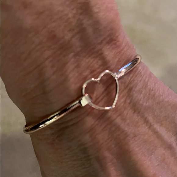 Precious Heart Bangle Bracelet in Gold 2 1/2” Wide - Picture 8 of 8